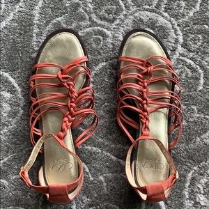 Burnt orange gladiator sandals